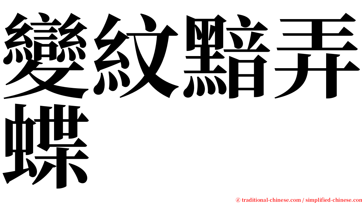 變紋黯弄蝶 serif font