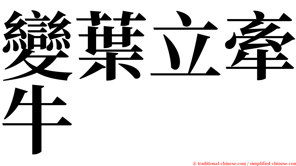 變葉立牽牛 serif font