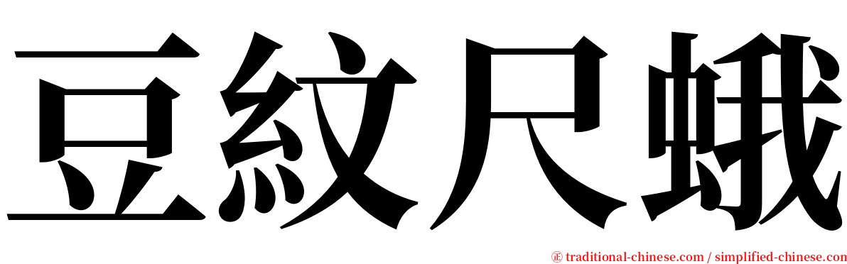 豆紋尺蛾 serif font