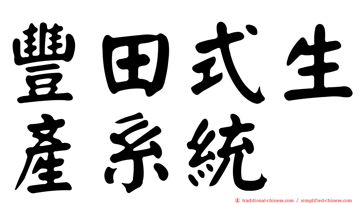 豐田式生產系統