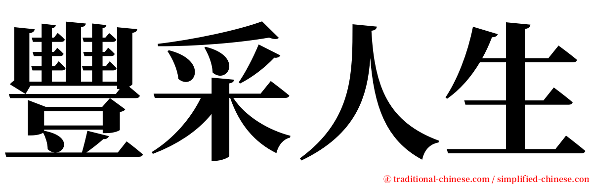 豐采人生 serif font