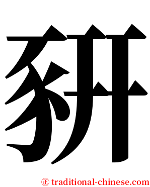豣 serif font