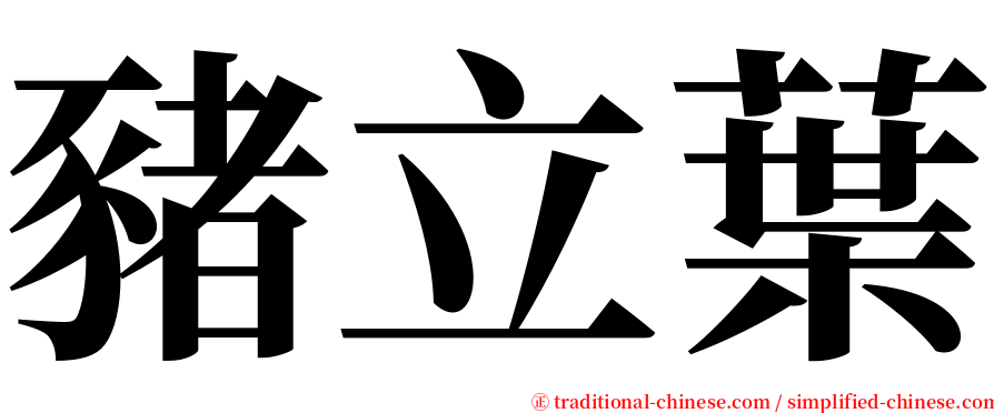 豬立葉 serif font