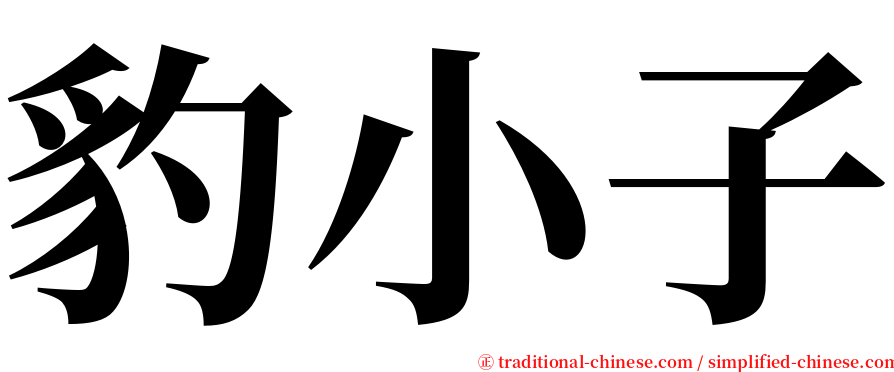豹小子 serif font