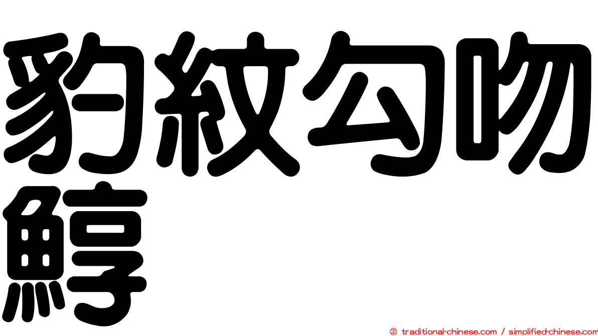 豹紋勾吻鯙