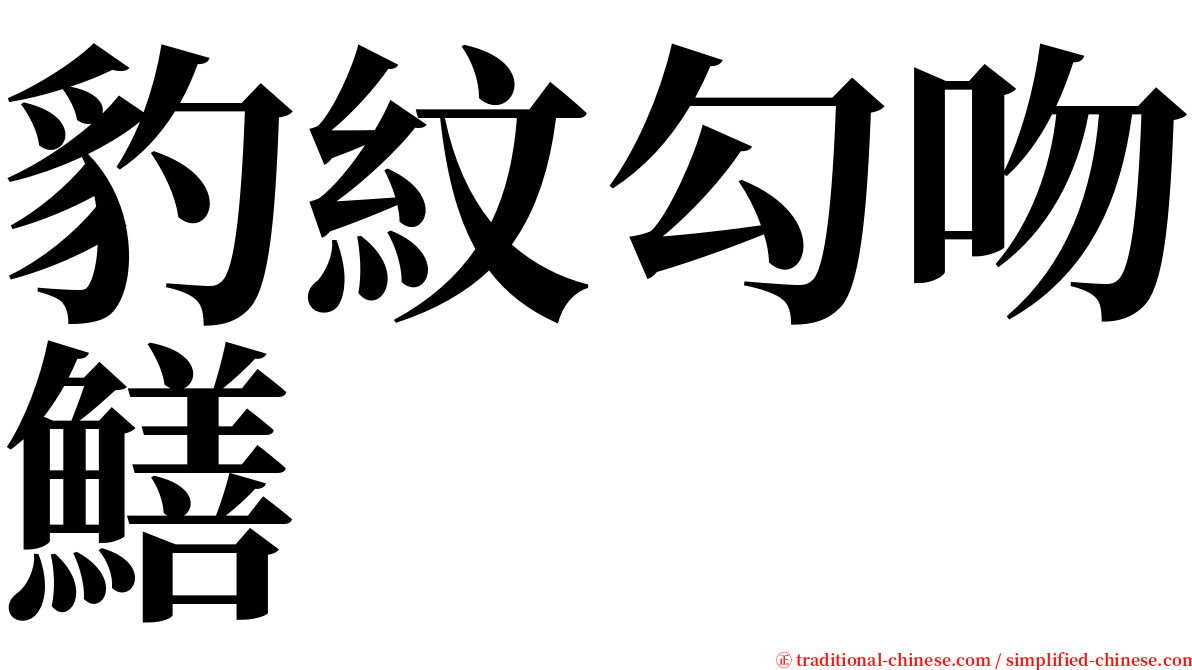 豹紋勾吻鱔 serif font