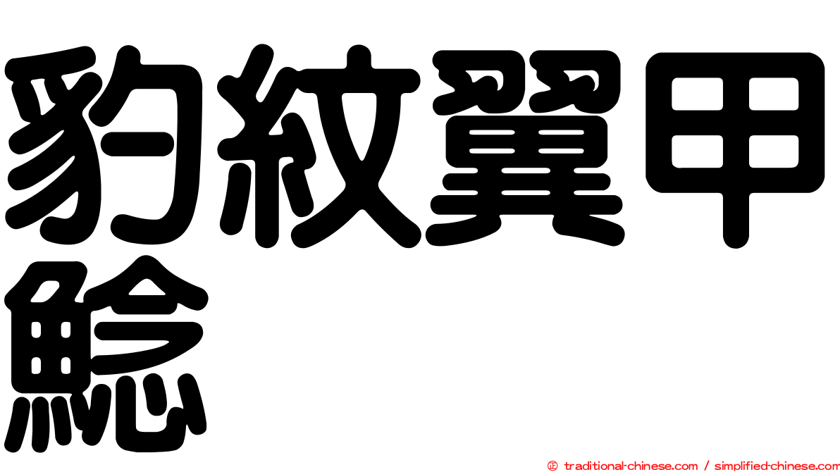 豹紋翼甲鯰