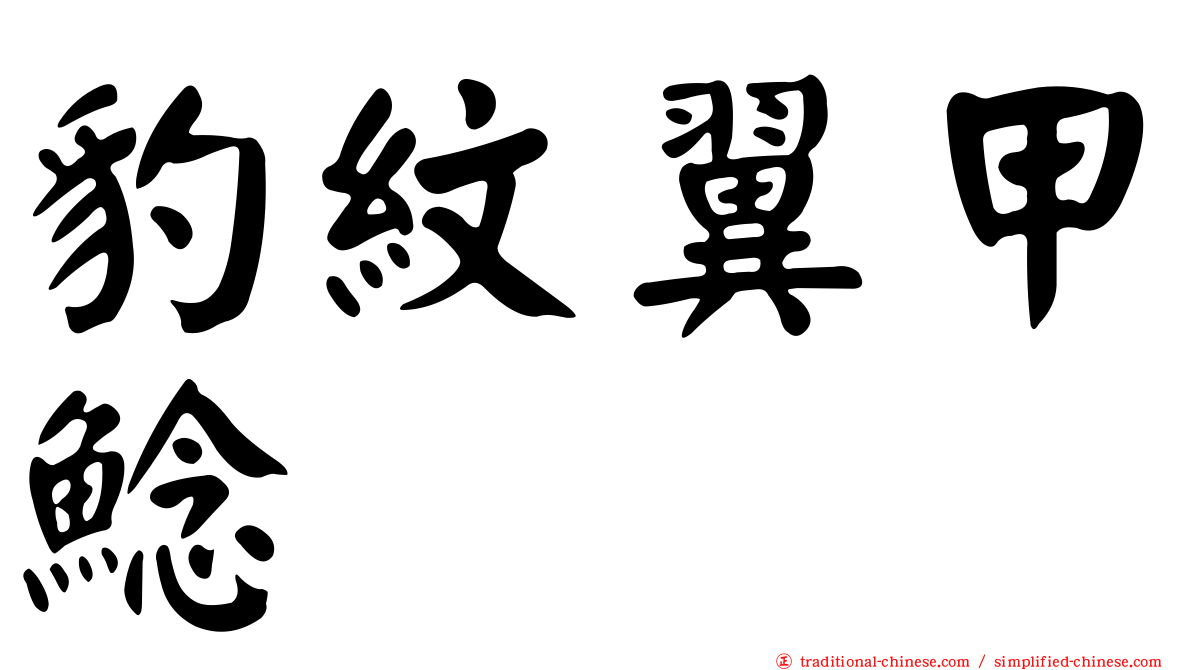 豹紋翼甲鯰
