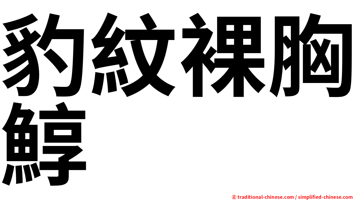 豹紋裸胸鯙