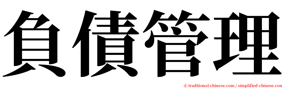負債管理 serif font