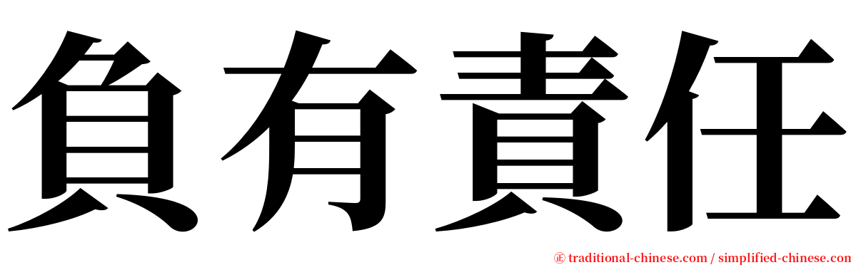 負有責任 serif font