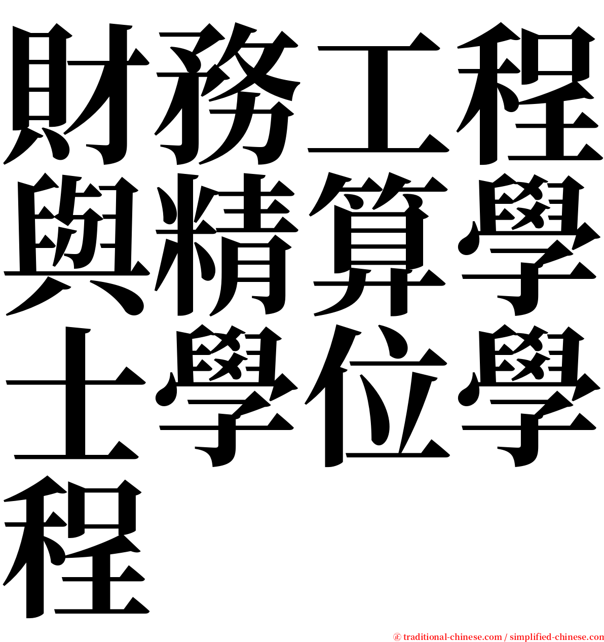 財務工程與精算學士學位學程 serif font