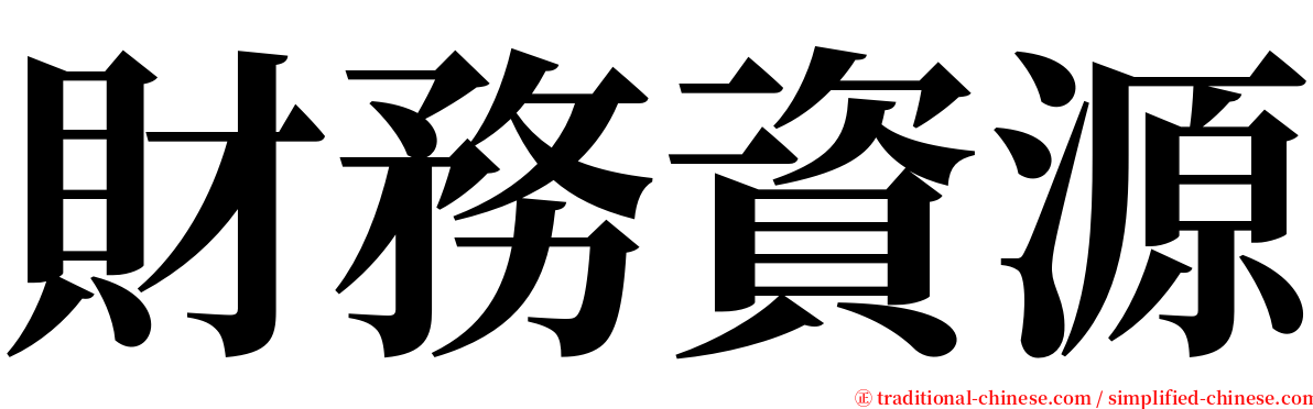 財務資源 serif font