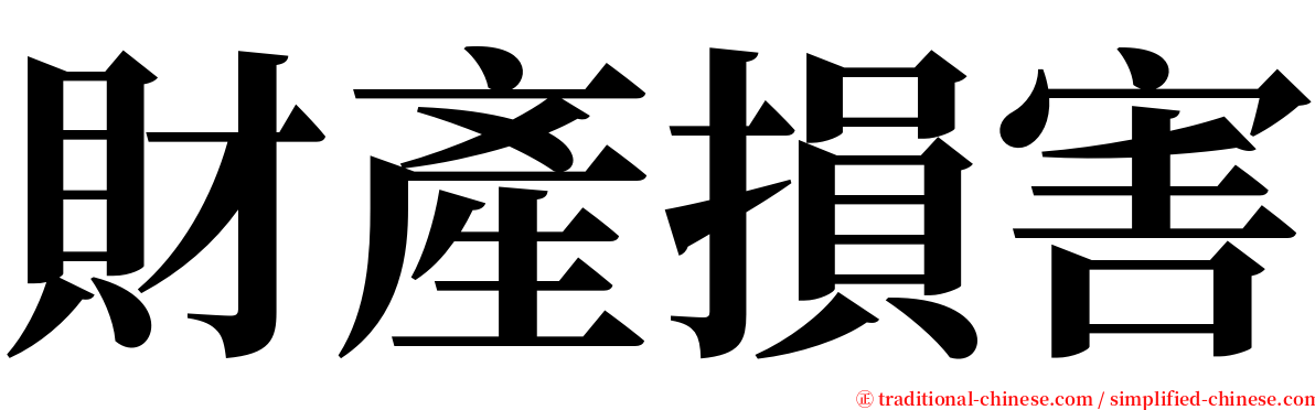 財產損害 serif font