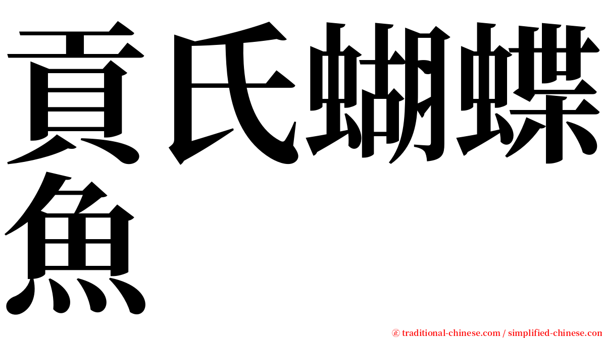 貢氏蝴蝶魚 serif font