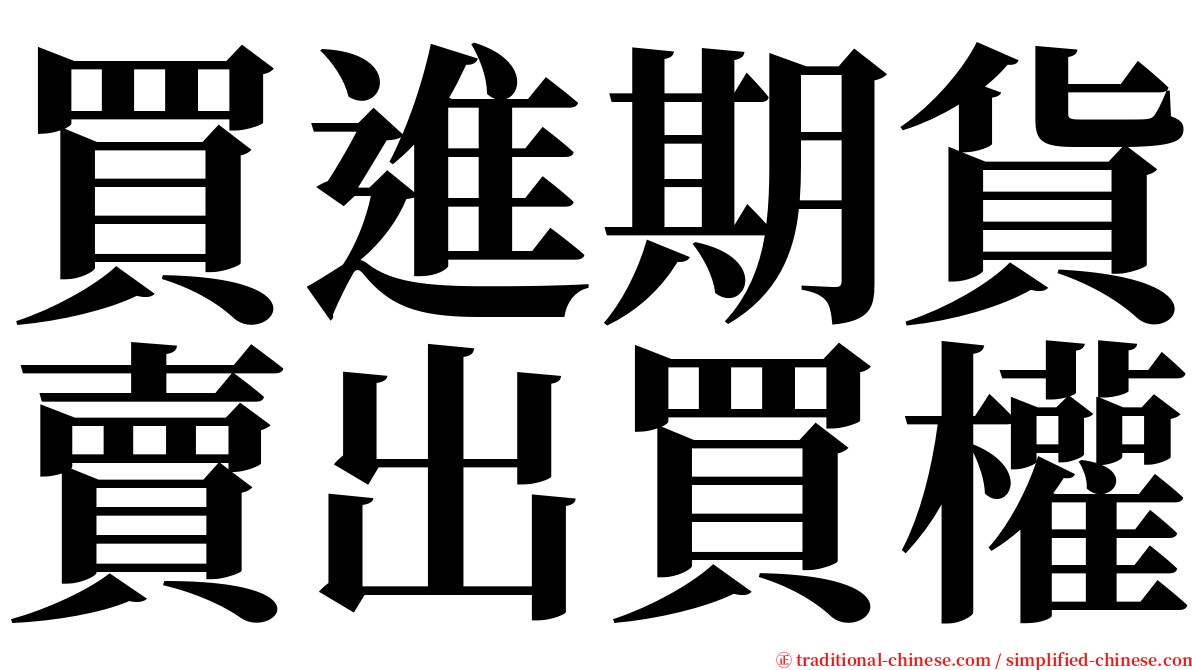 買進期貨賣出買權 serif font