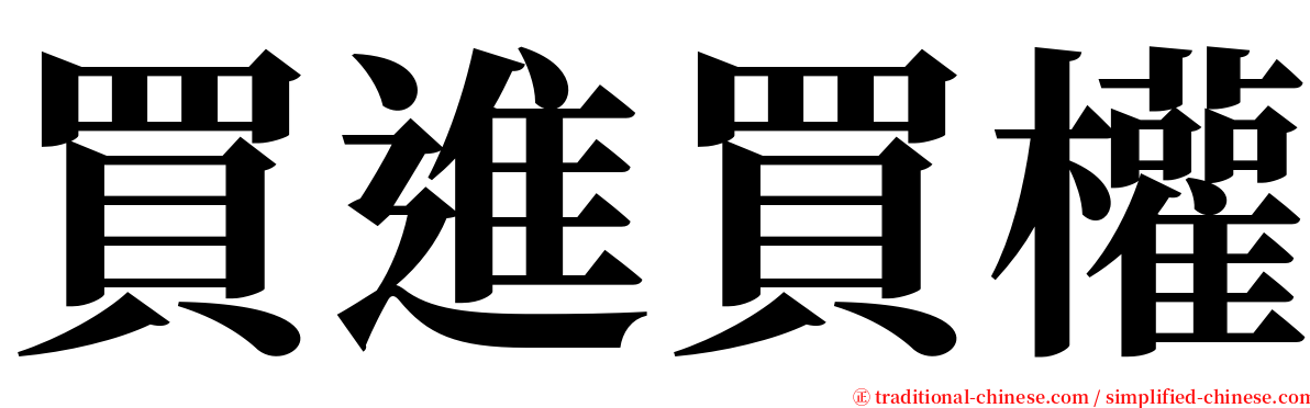 買進買權 serif font