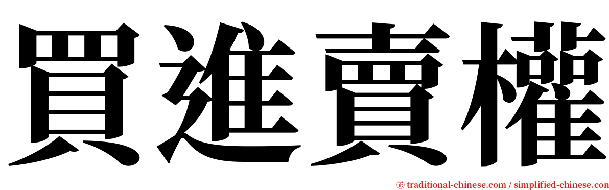 買進賣權 serif font