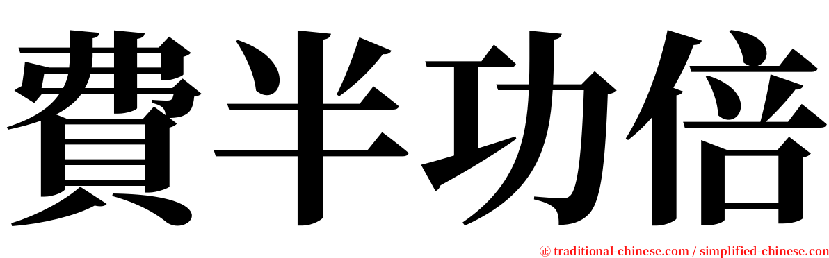 費半功倍 serif font