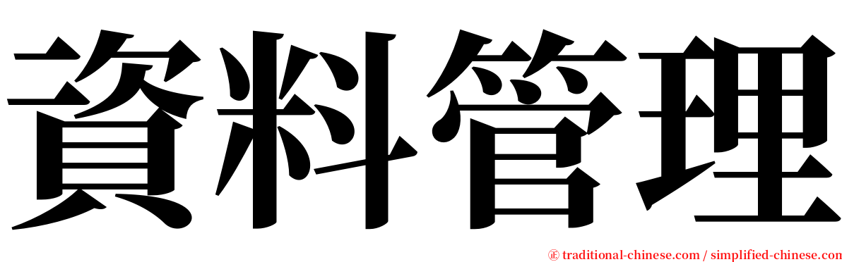 資料管理 serif font