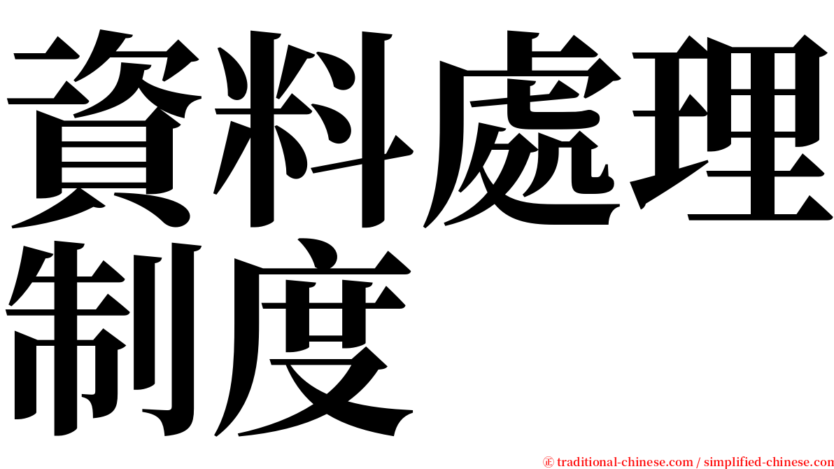 資料處理制度 serif font