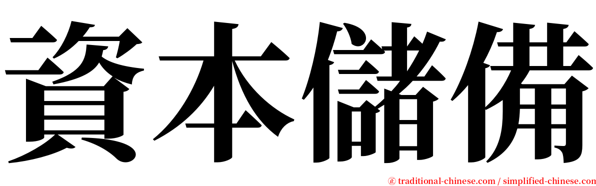 資本儲備 serif font
