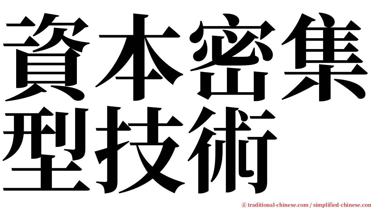 資本密集型技術 serif font