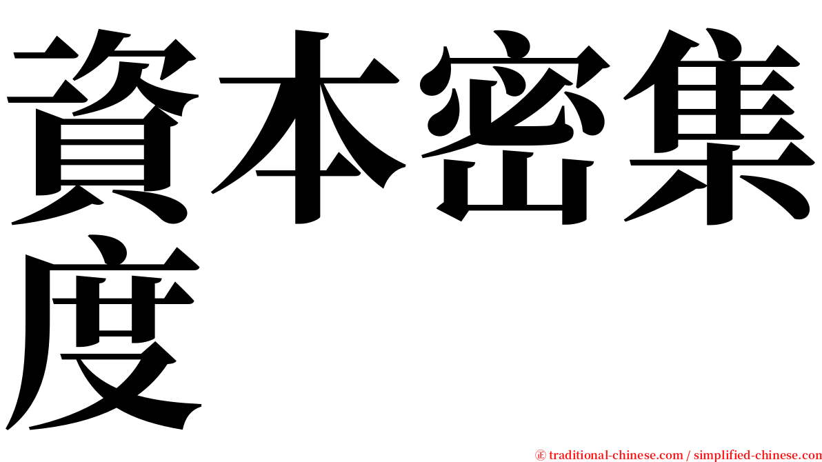 資本密集度 serif font