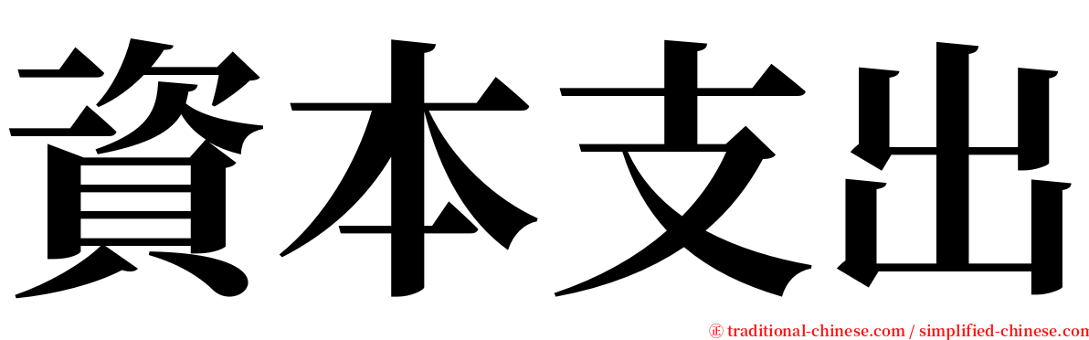 資本支出 serif font