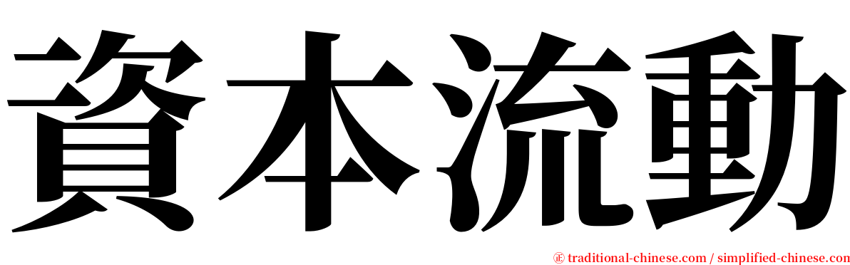 資本流動 serif font