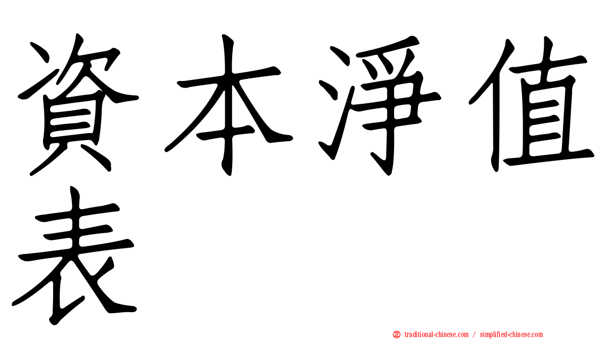 資本淨值表