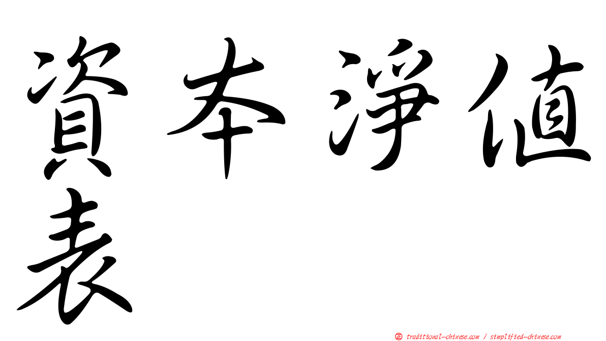資本淨值表