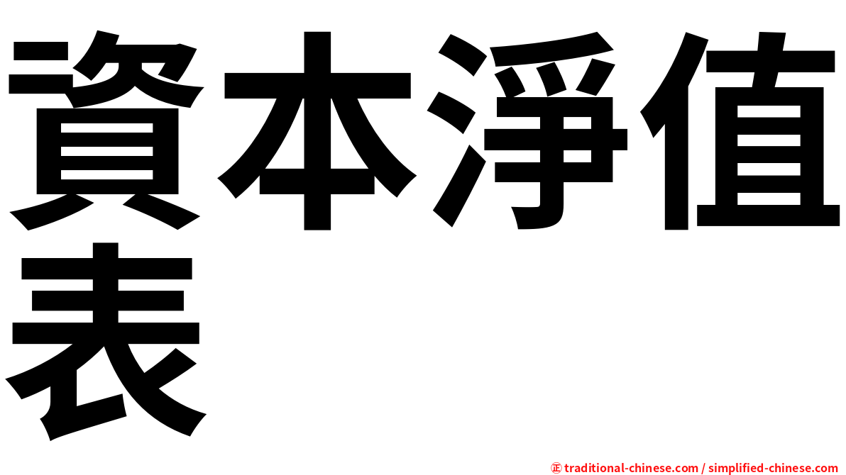 資本淨值表
