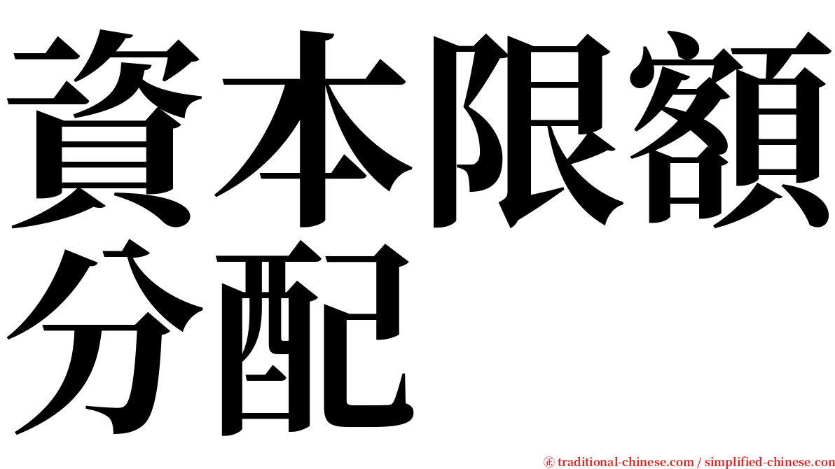 資本限額分配 serif font