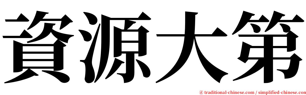 資源大第 serif font