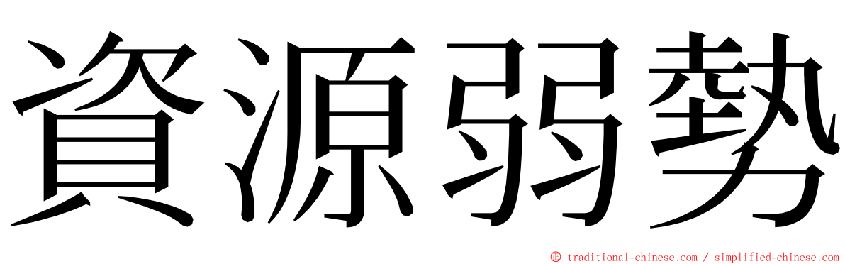 資源弱勢 ming font