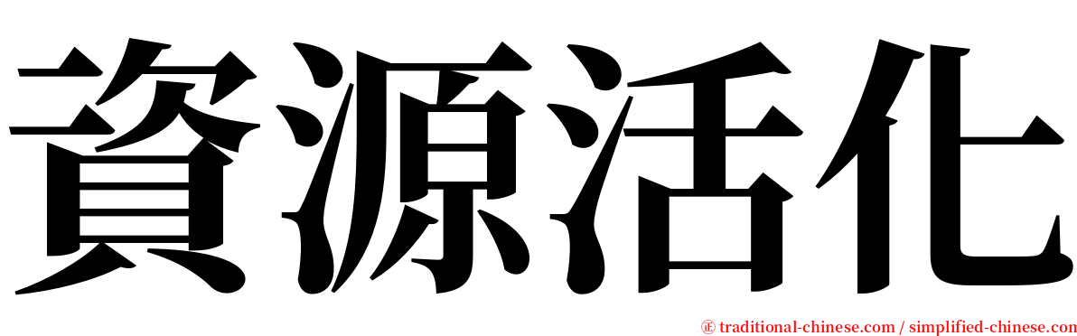 資源活化 serif font