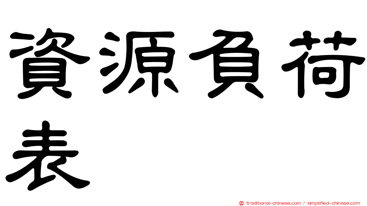 資源負荷表