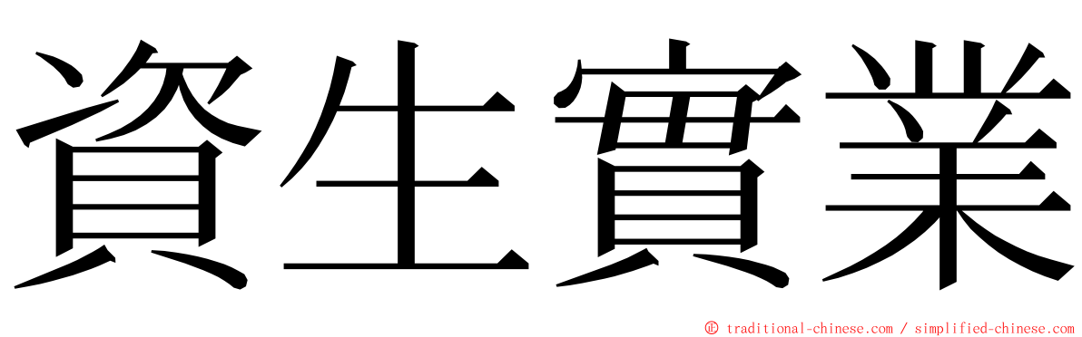 資生實業 ming font