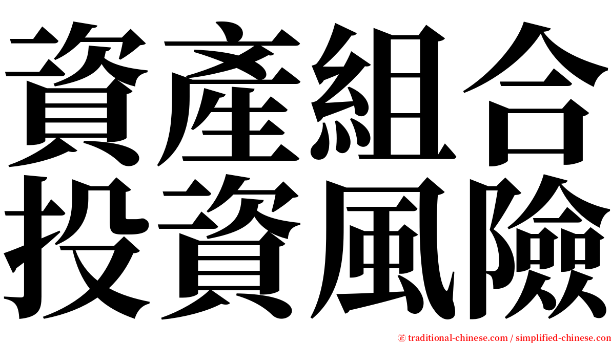 資產組合投資風險 serif font