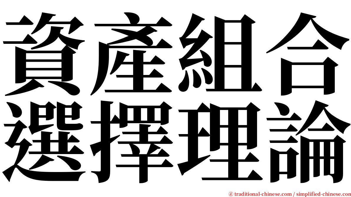 資產組合選擇理論 serif font