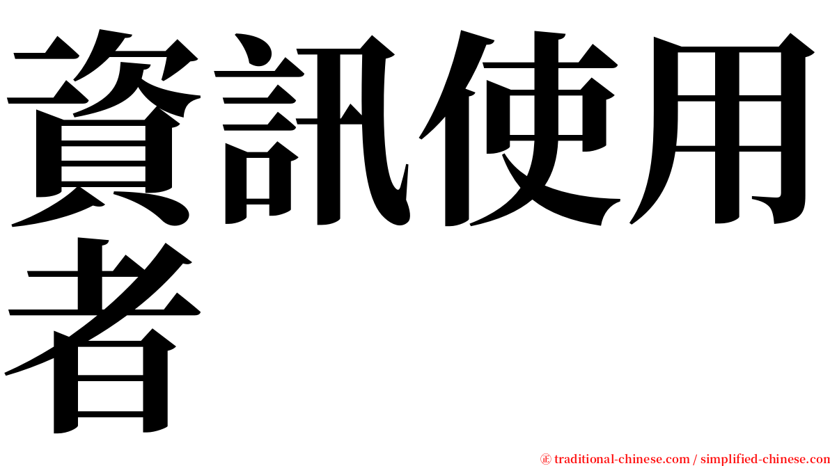 資訊使用者 serif font