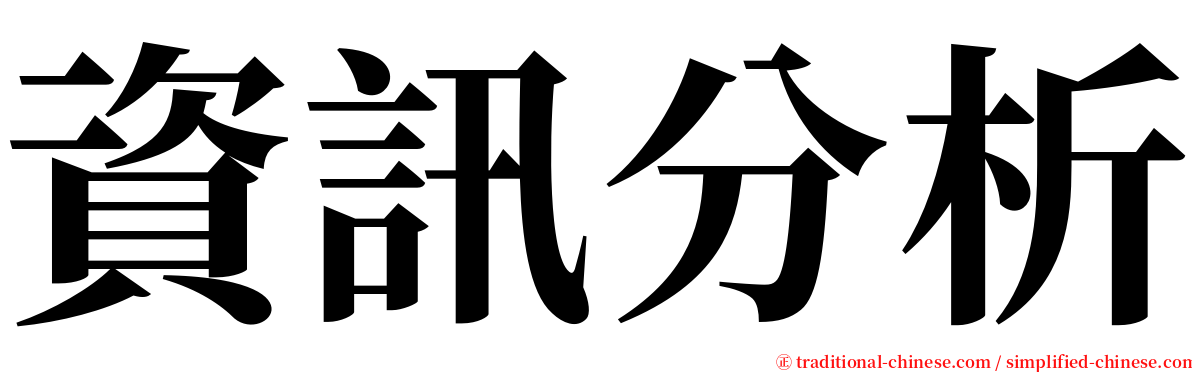 資訊分析 serif font