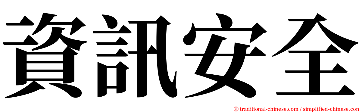 資訊安全 serif font
