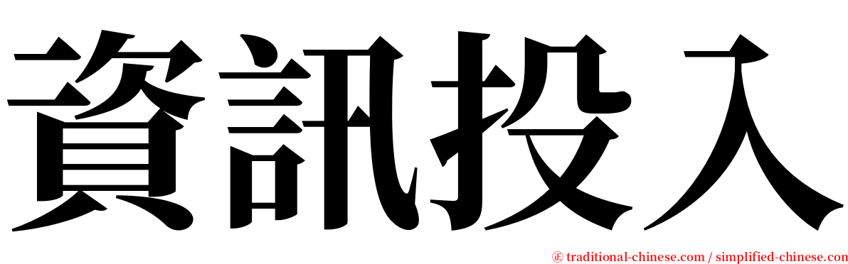 資訊投入 serif font