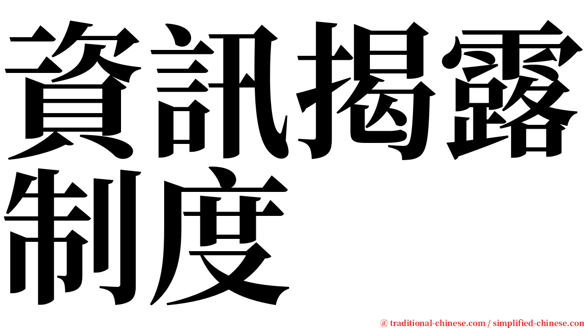 資訊揭露制度 serif font