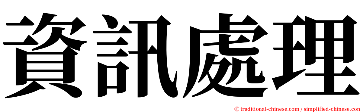 資訊處理 serif font