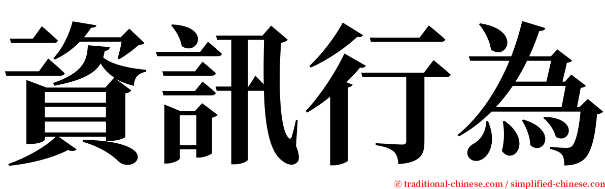 資訊行為 serif font