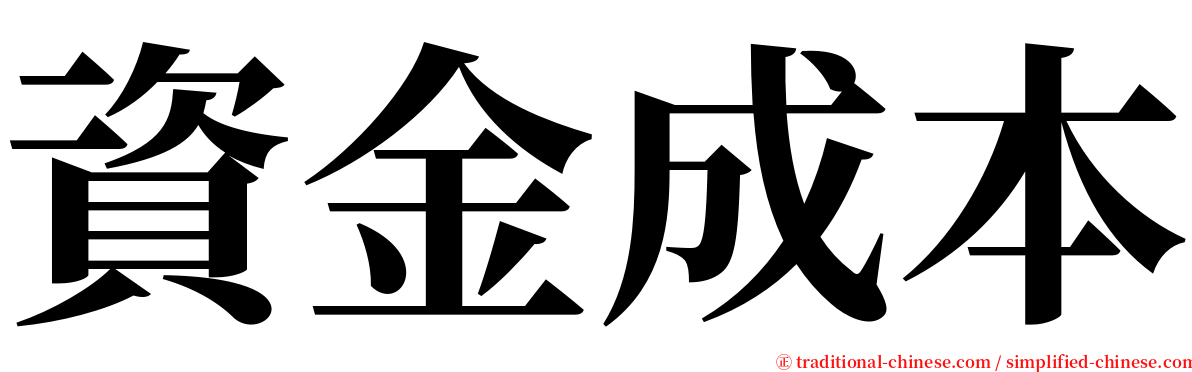 資金成本 serif font