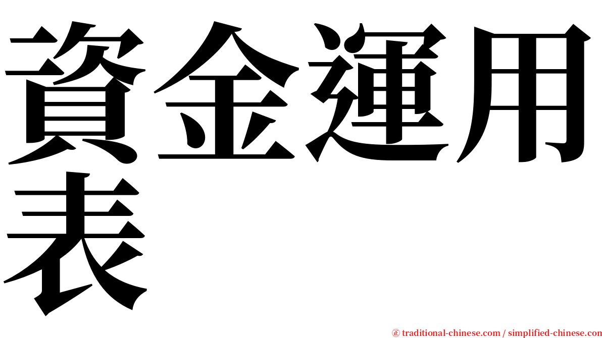 資金運用表 serif font